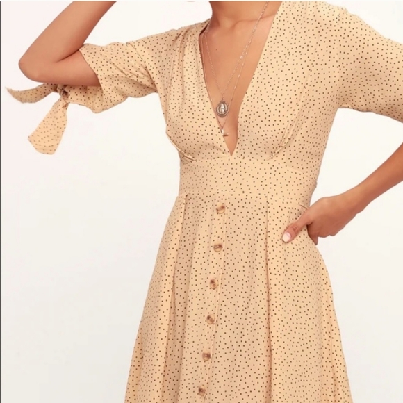 Faithfull the Brand Dresses & Skirts - Faithfull the Brand Beige Polka Dot Dress